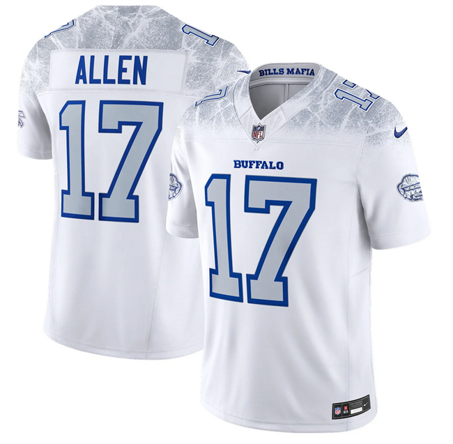 Women's White Buffalo Bills #17 Josh Allen 2025 F.U.S.E. “Rivalries” Vapor Untouchable Limited Stitched Football Jersey(Run Small)
